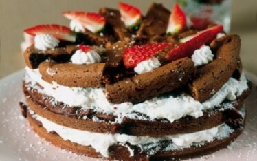 Torta di cioccolato, cocco e panna