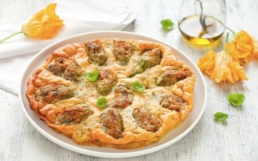 Tortino di fiori di zucca ripieni