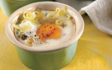 Uova in cocotte ai porri