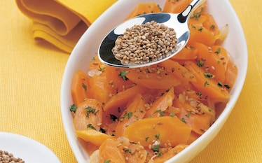 Carote glassate al sesamo