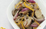 Insalata tiepida di porcini in salsetta al succo d'arancia