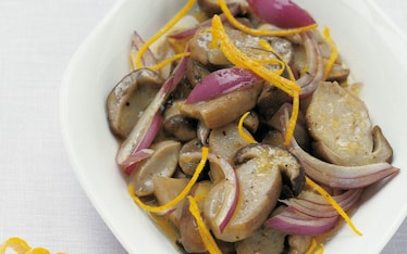 Insalata tiepida di porcini in salsetta al succo d'arancia