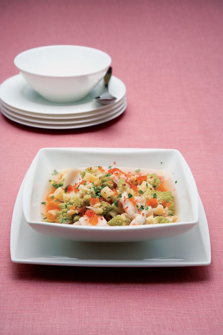 Pasta e broccoli in brodo d' arzilla ricetta