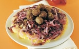 Polenta, polpette e radicchio
