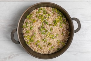 Preparazione Risotto al pistacchio e pancetta - Fase 4