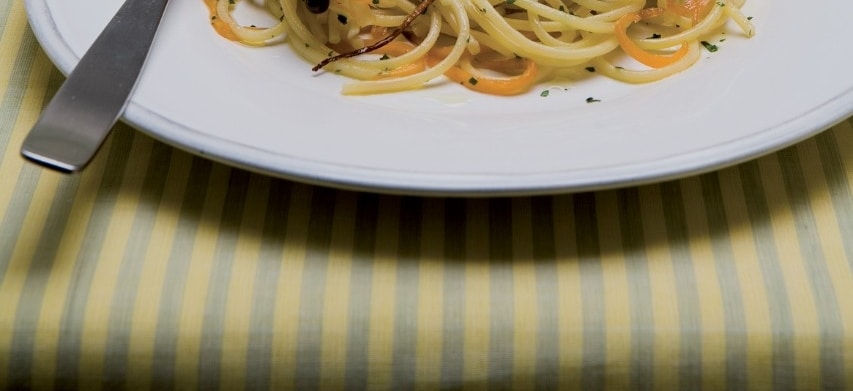 Spaghetti alla chitarra con zucca e mazzancolle ricetta