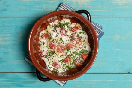 Preparazione Tiella di patate, riso e cozze - Fase 2 Preparazione Tiella di patate, riso e cozze - Fase 2