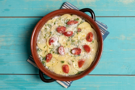 Preparazione Tiella di patate, riso e cozze - Fase 4 Preparazione Tiella di patate, riso e cozze - Fase 4