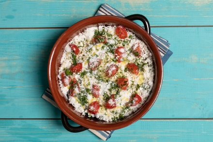 Preparazione Tiella di patate, riso e cozze - Fase 3 Preparazione Tiella di patate, riso e cozze - Fase 3