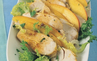 Carpaccio cotto di pollo e mango