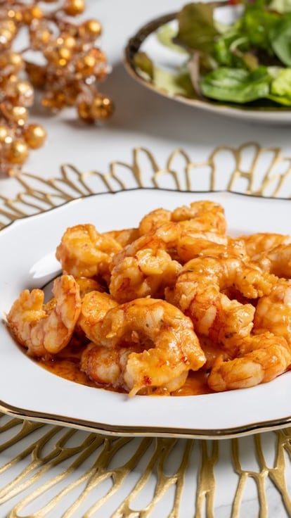 Gamberi saporiti al brandy