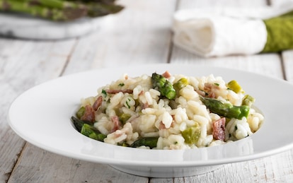 Risotto con asparagi e pancetta