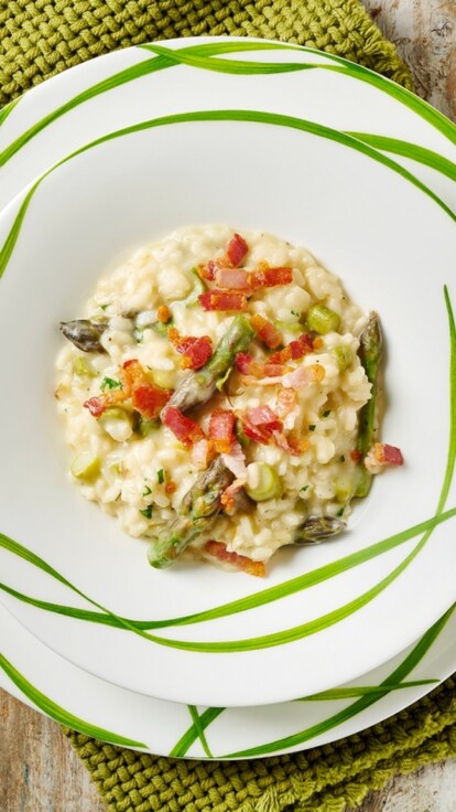 Risotto con asparagi e pancetta