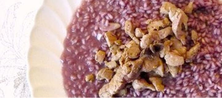 Risotto al lambrusco con fegato di coniglio ricetta