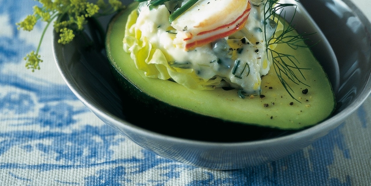 Avocado con ripieno d’aragosta  ricetta