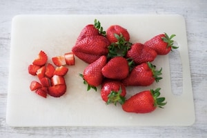 Preparazione Risotto alle fragole - Fase 1