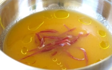 Zuppetta fredda di melone e jamon de bellota