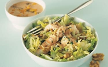 Insalata di scampi alle noci