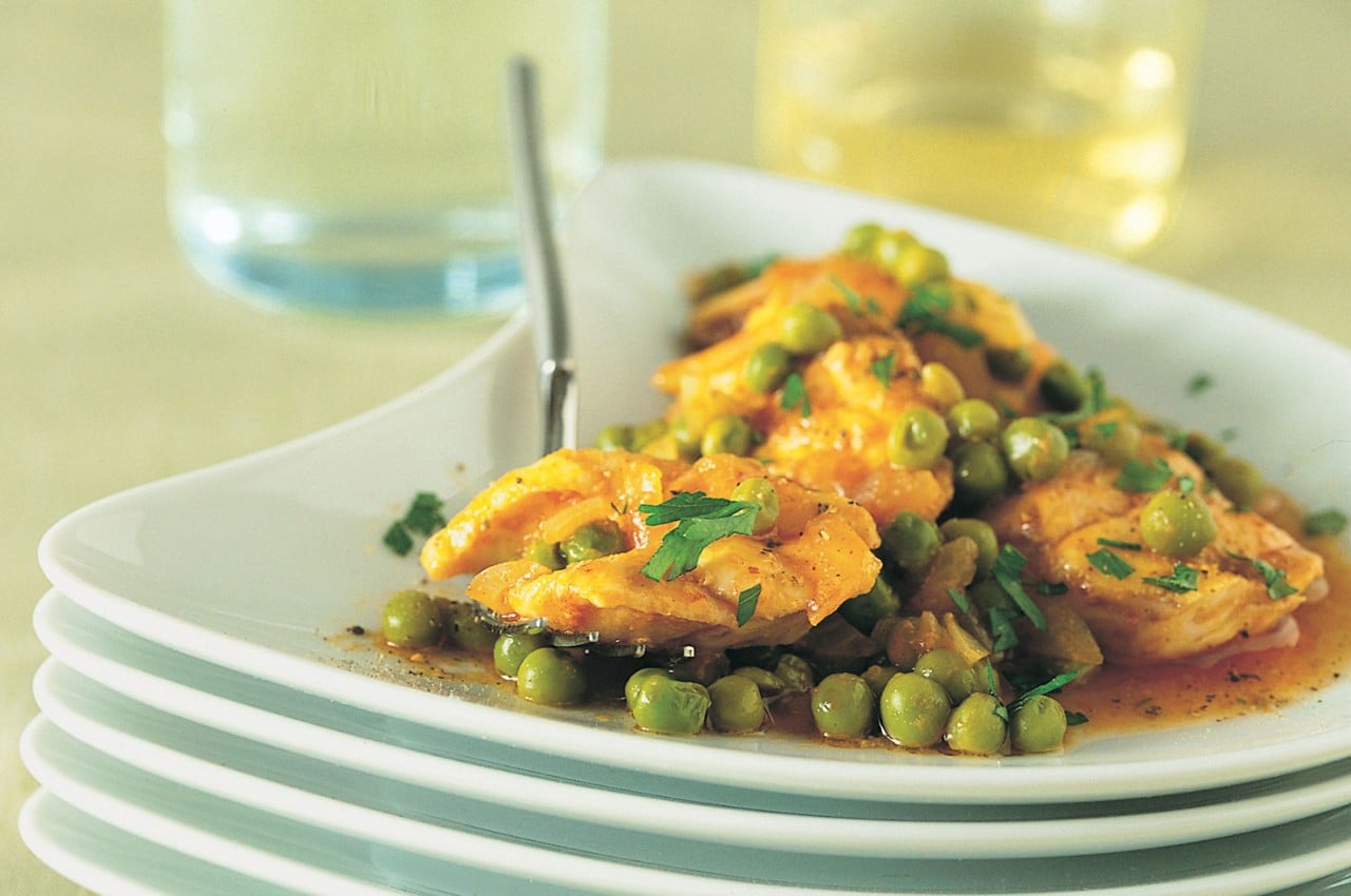 Palombo con piselli alla romana ricetta