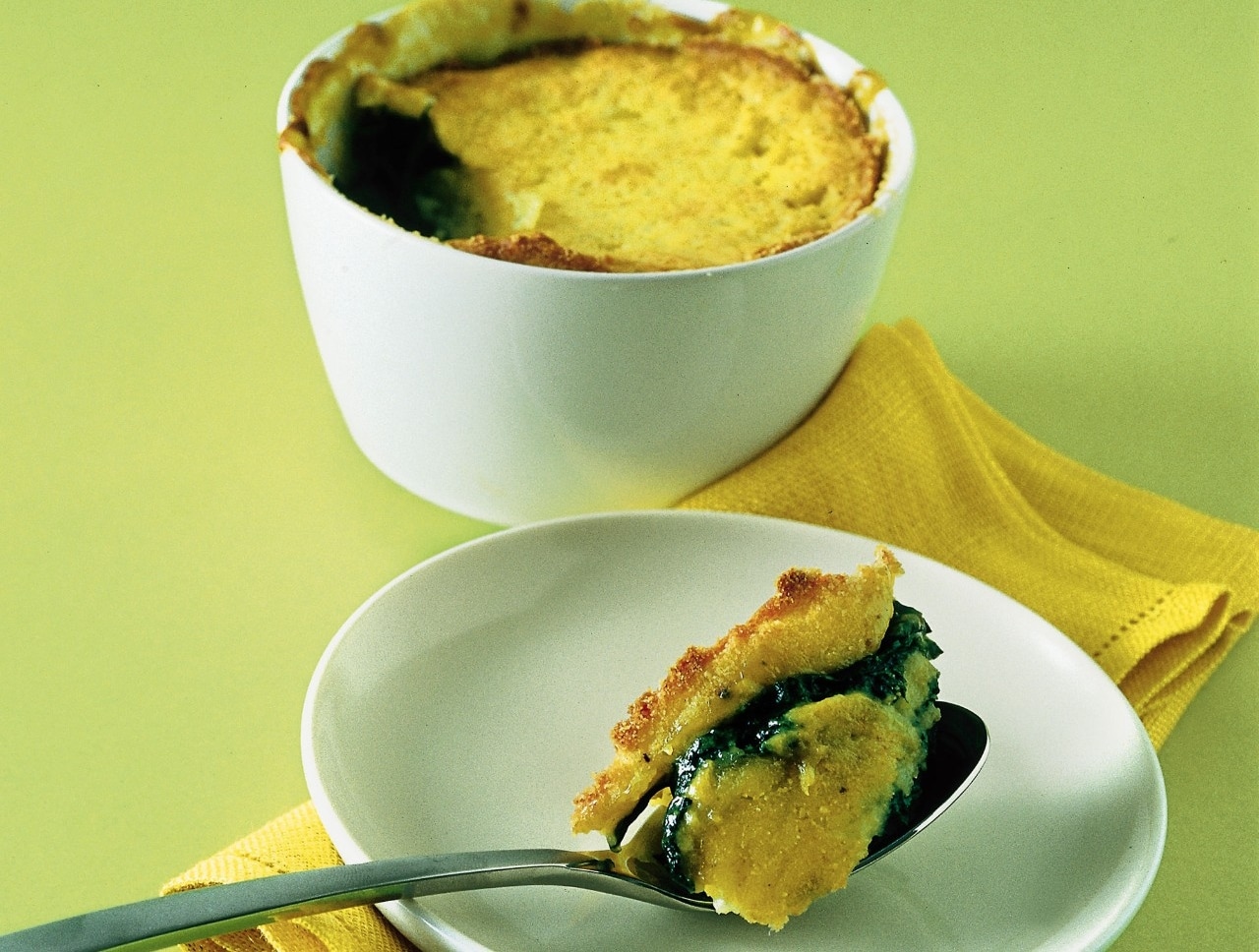 Soufflé di spinaci e fontina ricetta