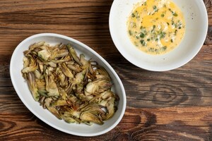 Preparazione Torta di uova e carciofi alla toscana - Fase 3