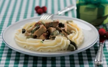 Dadolata di lombo ai capperi e cetriolini