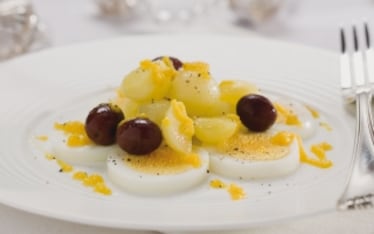Patate e olive nere alla crema di limone
