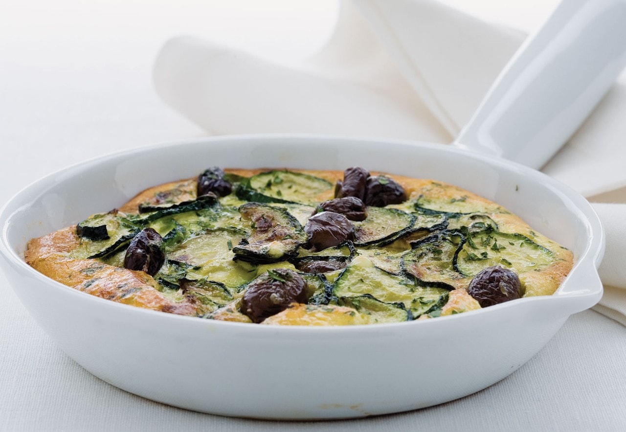 Frittata gratinata al caprino e olive ricetta