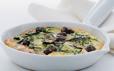 Frittata gratinata al caprino e olive