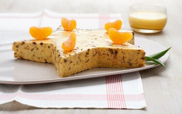 Bavarese di mandarino, panpepato e zabaione