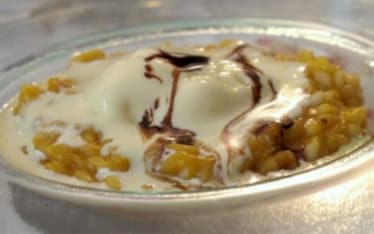 Risotto alla zucca con gelato al Parmigiano Reggiano e aceto balsamico