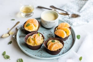 Preparazione Cestini di cioccolato e mousse di mandarini - Fase 4