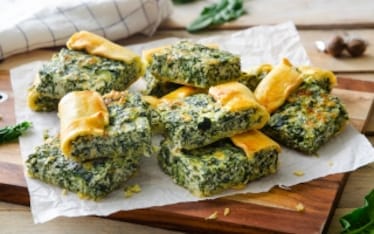 Torta salata con ricotta, spinaci e fontina