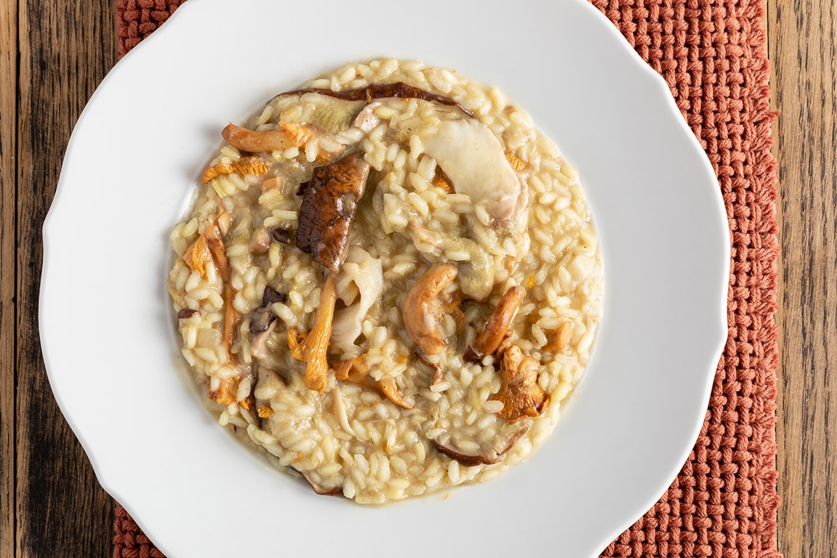 Risotto finferli e porcini ricetta