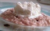 Risotto con cipollina balsamica e gelato al Gorgonzola
