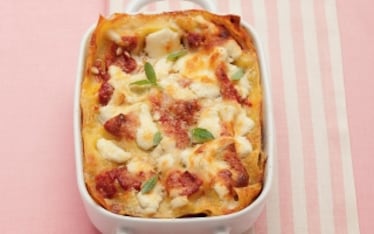 Lasagne con melanzane, ricotta e basilico