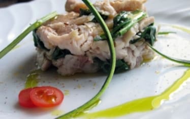 Millefoglie di merluzzo e spinaci