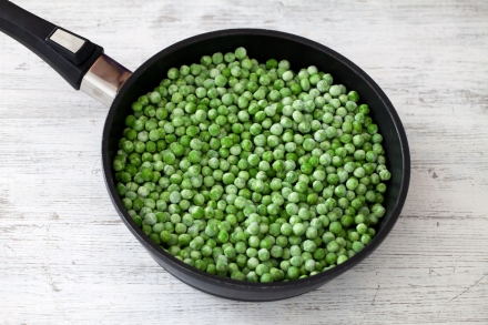 Preparazione Flan di piselli - Fase 1 Preparazione Flan di piselli - Fase 1