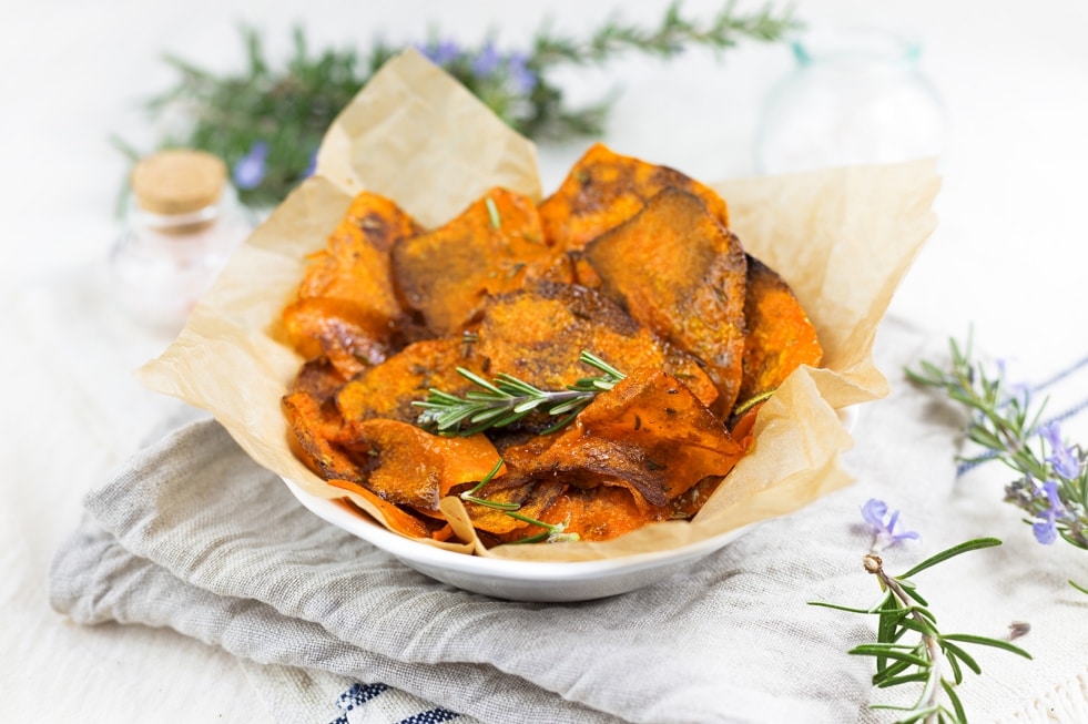 Chips di zucca al rosmarino ricetta