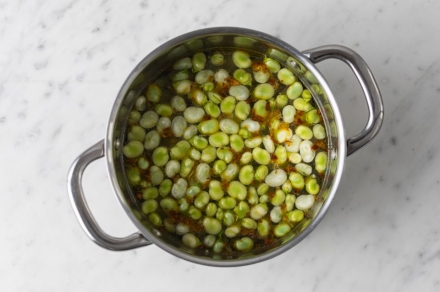 Preparazione Crema di fave - Fase 2 Preparazione Crema di fave - Fase 2