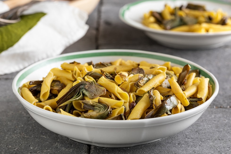 Garganelli con i carciofi ricetta