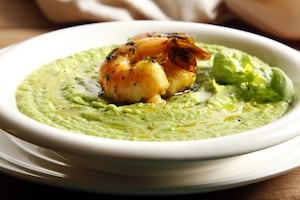 Preparazione Crema di piselli con gamberi al curry - Fase 4