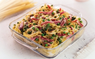 Spaghettini gratinati al prosciutto Spaghettini gratinati al prosciutto