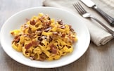 Fettuccine al prosciutto e funghi