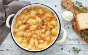 Gratin di gnocchi alla crema di formaggi