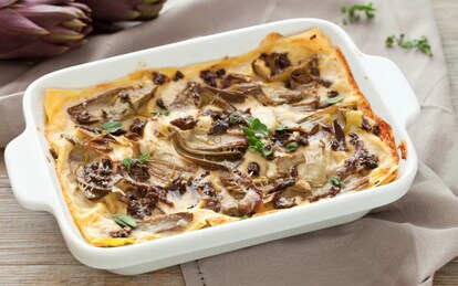 Lasagne ai carciofi e funghi
