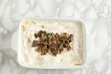 Preparazione Lasagne alla crema di grana e funghi - Fase 4 Preparazione Lasagne alla crema di grana e funghi - Fase 4