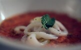 Gazpacho alla menta e calamari 