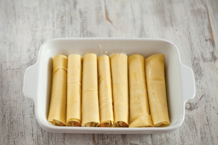 Preparazione Cannelloni zucca e ricotta - Fase 3 Preparazione Cannelloni zucca e ricotta - Fase 3