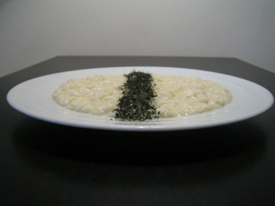 Riso bianco con scamorza affumicata e alga nori ricetta